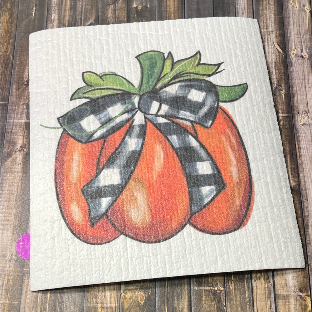 5for$10 Pumpkin Fall Swedish Dishcloths Autumn Absorbent Dish Cloth 7 x 8 Inch